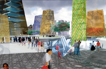 Imagen 3D del proyecto de Rem Koolhaas para Des Halles